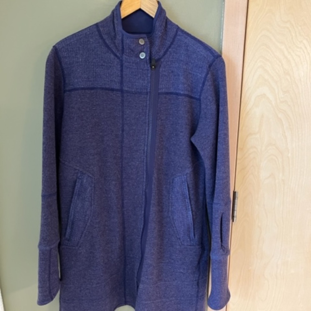 title nine purple tunic sweater with zipper, medium